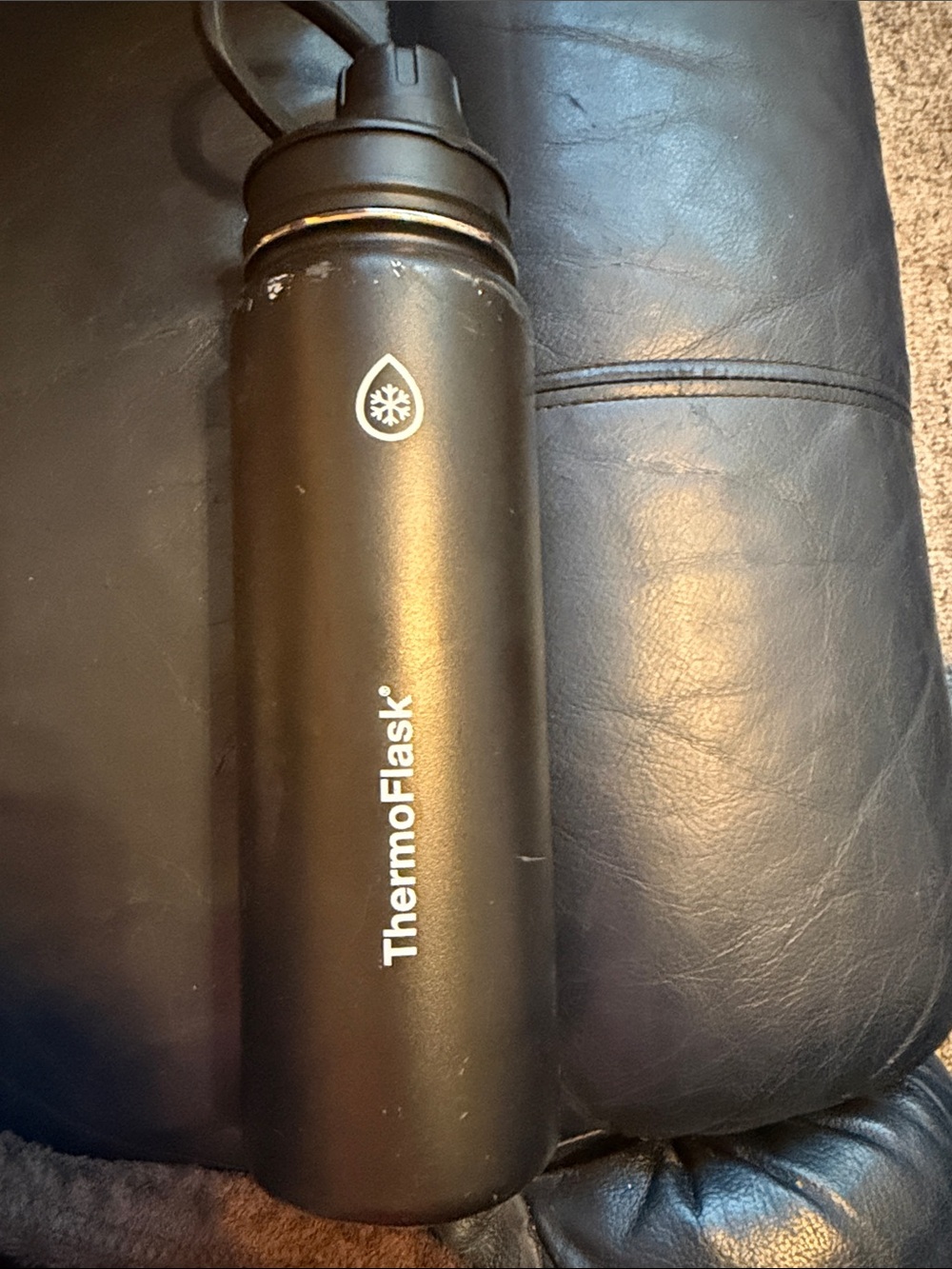 ThermoFlask Black Insulated Water Bottle
